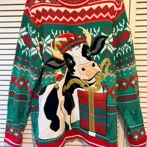 Holiday Time Red and Green Knit Sweater